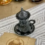 Турецька чашка для чаю (Армуд) з лукумницею темне срібло 130 мл