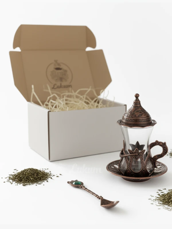 Турецька чашка для чаю (Армуд) з лукумницею мідь 130 мл Турецька чашка для чаю (Армуд) з лукумницею мідь 130 мл