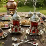 Турецька чашка для чаю Армуди з лукумницею срібло