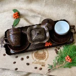 Подарунковий турецький набір для кави Тюльпан 110 мл мідь на підносі