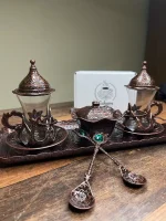 Подарунковий турецький набір для чаю Армуди на підносі