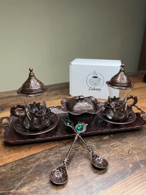 Подарунковий турецький набір для чаю Армуди на підносі