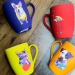 Подарунковий набір чашок Animals 300 мл 4 шт матове покриття